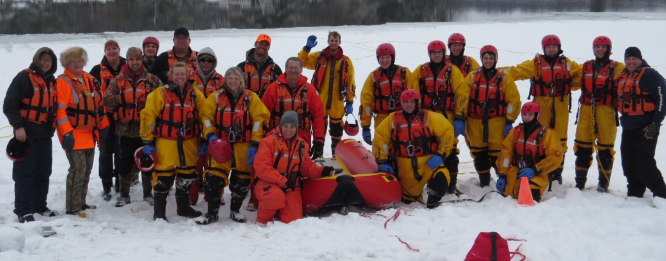 Ice water rescue training