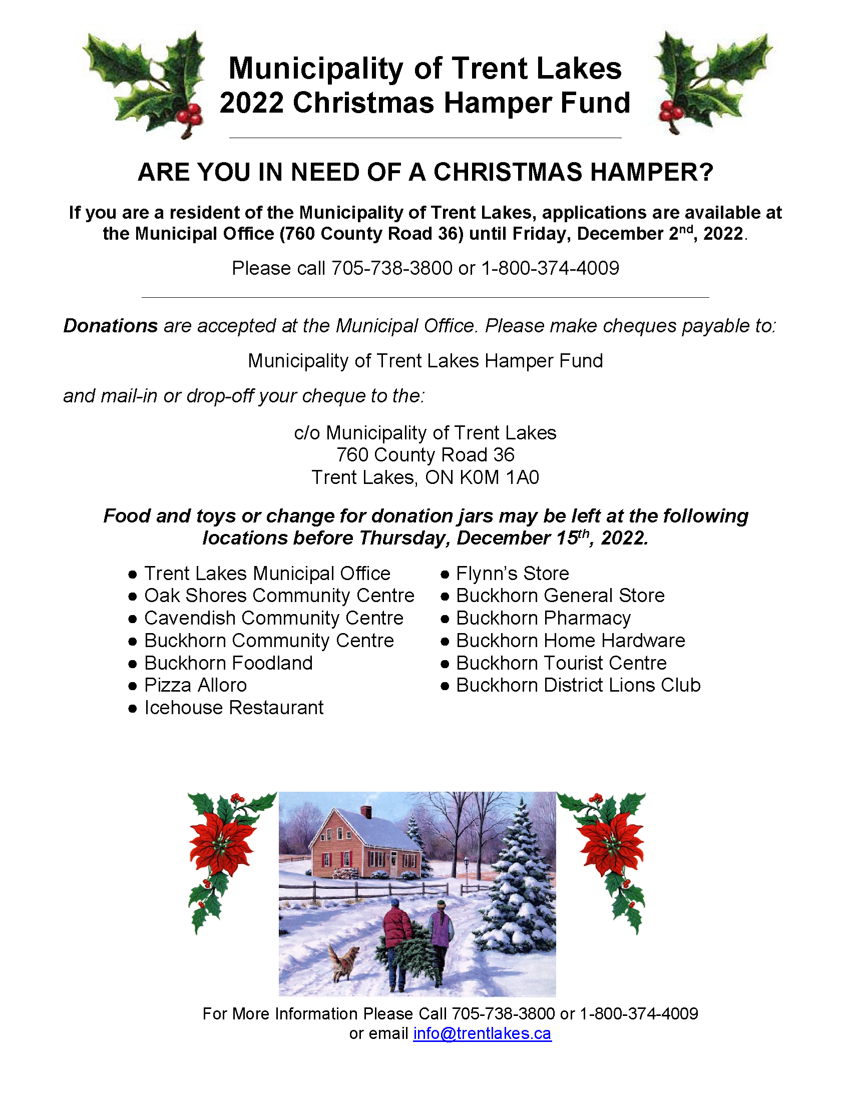 Poster for the Christmas Hamper Fund