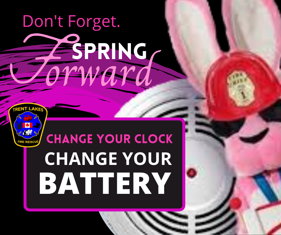 Infographic advising to change clocks and change batteries