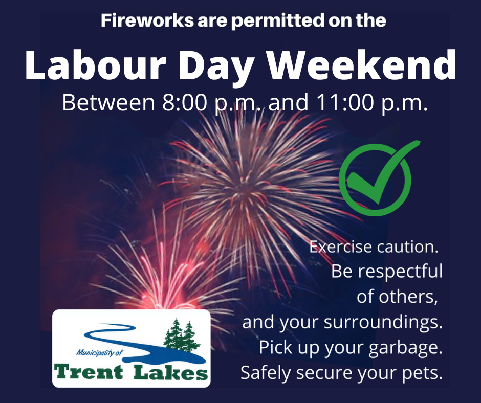 Info graphic of fireworks permitted on Labour Day weekend