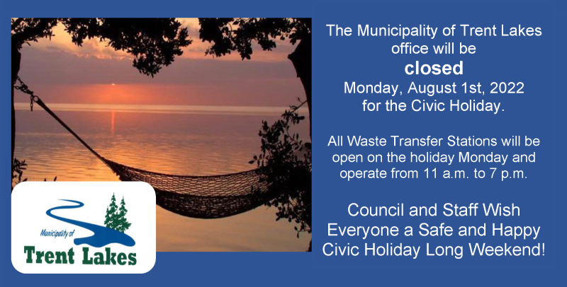 Info graphic of office hours for the Civic Holiday