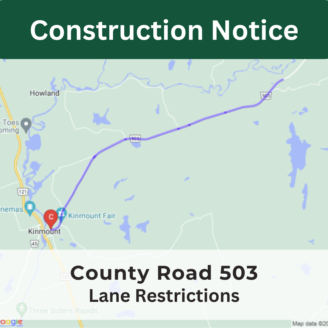 Construction notice for County Road 503