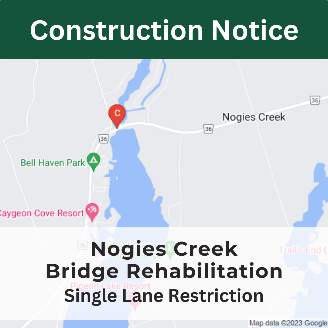 Nogies Creek Bridge will be reduced to single lane traffic beginning July 3, 2023.