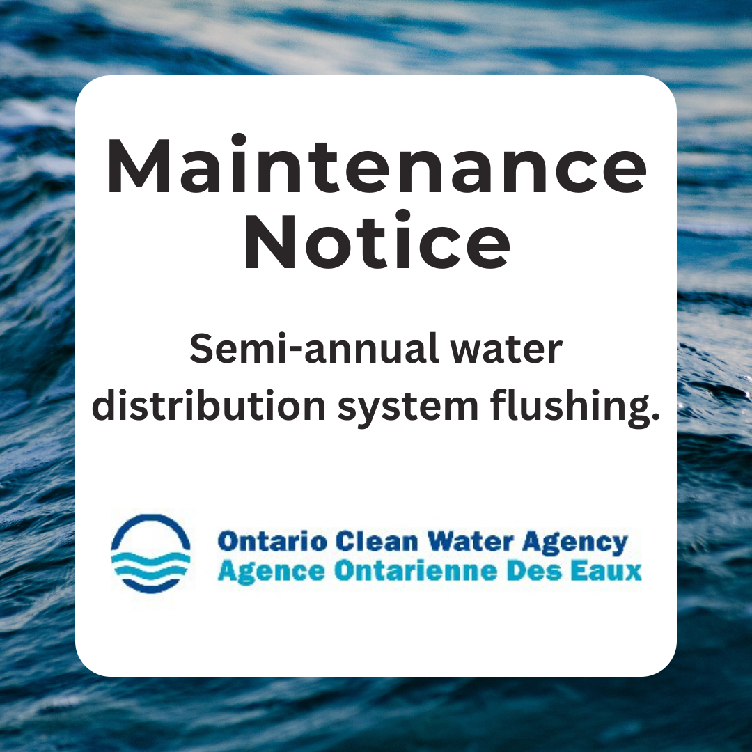 Maintenance Notice by Ontario Clean Water Agency
