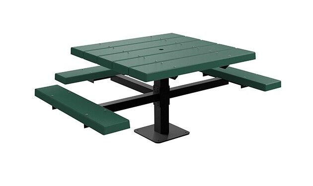 Green barcoboard accessible picnic table