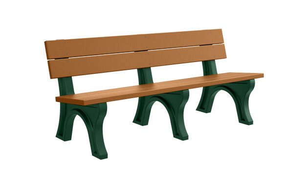 Cedar and green barcoboard bench