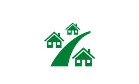 icon of community homes and road
