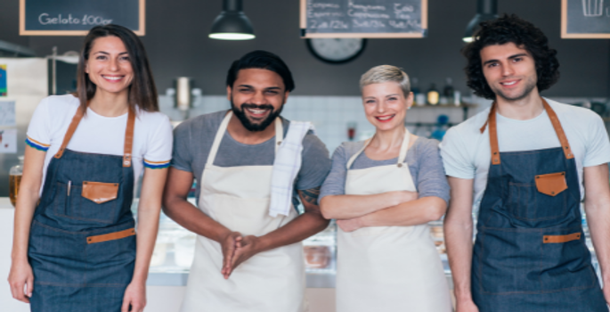 a group of cafe employees