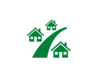icon of community homes and road